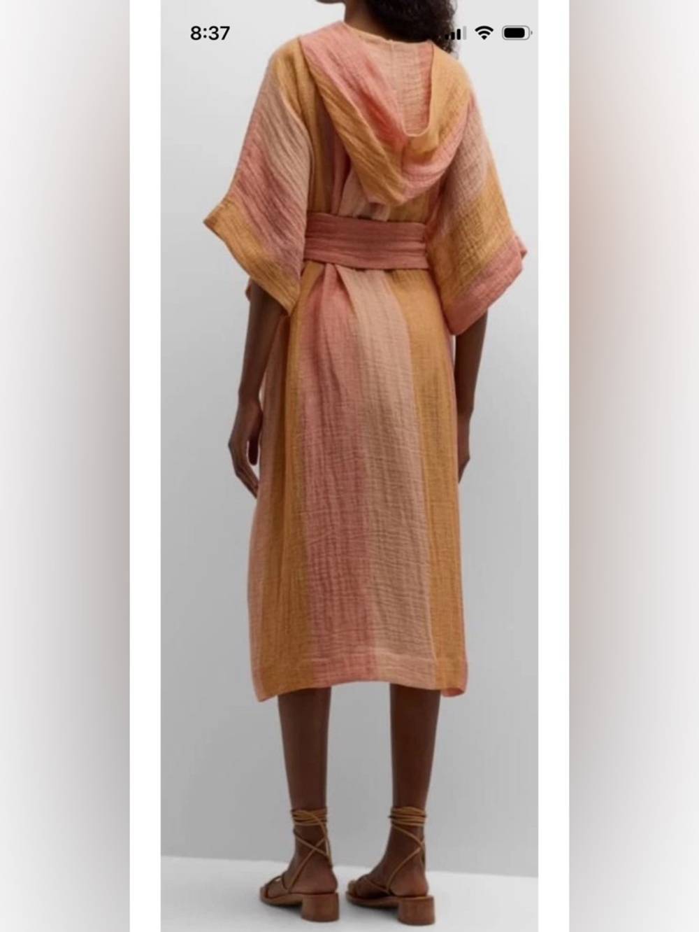 Lisa Marie Fernandez Peach Pink & Gold Open-Weave Knit Cover-Up